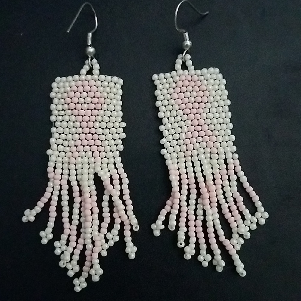 Cancer awareness Beaded earrings